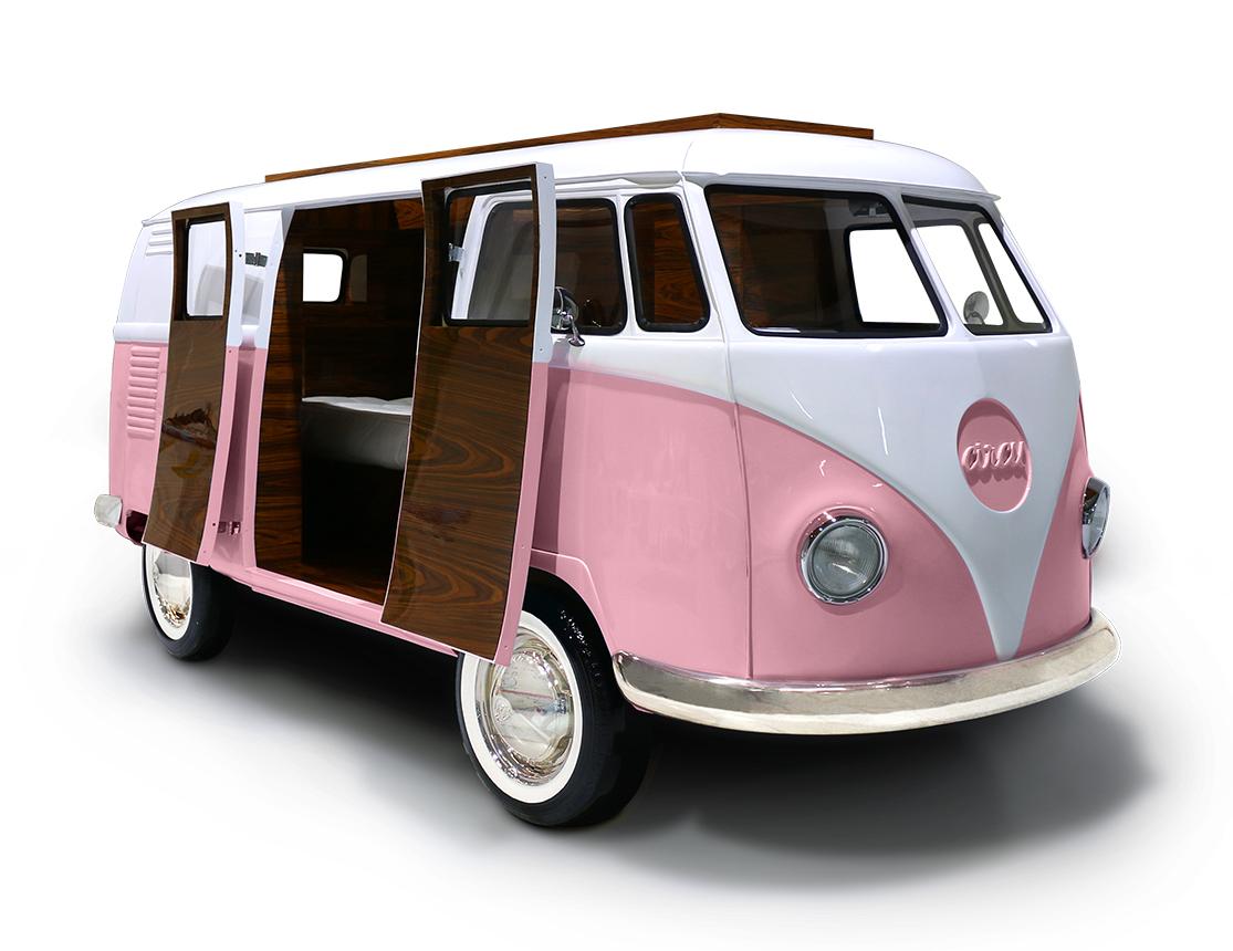 Ensemble de lit caravane Voyageur rose