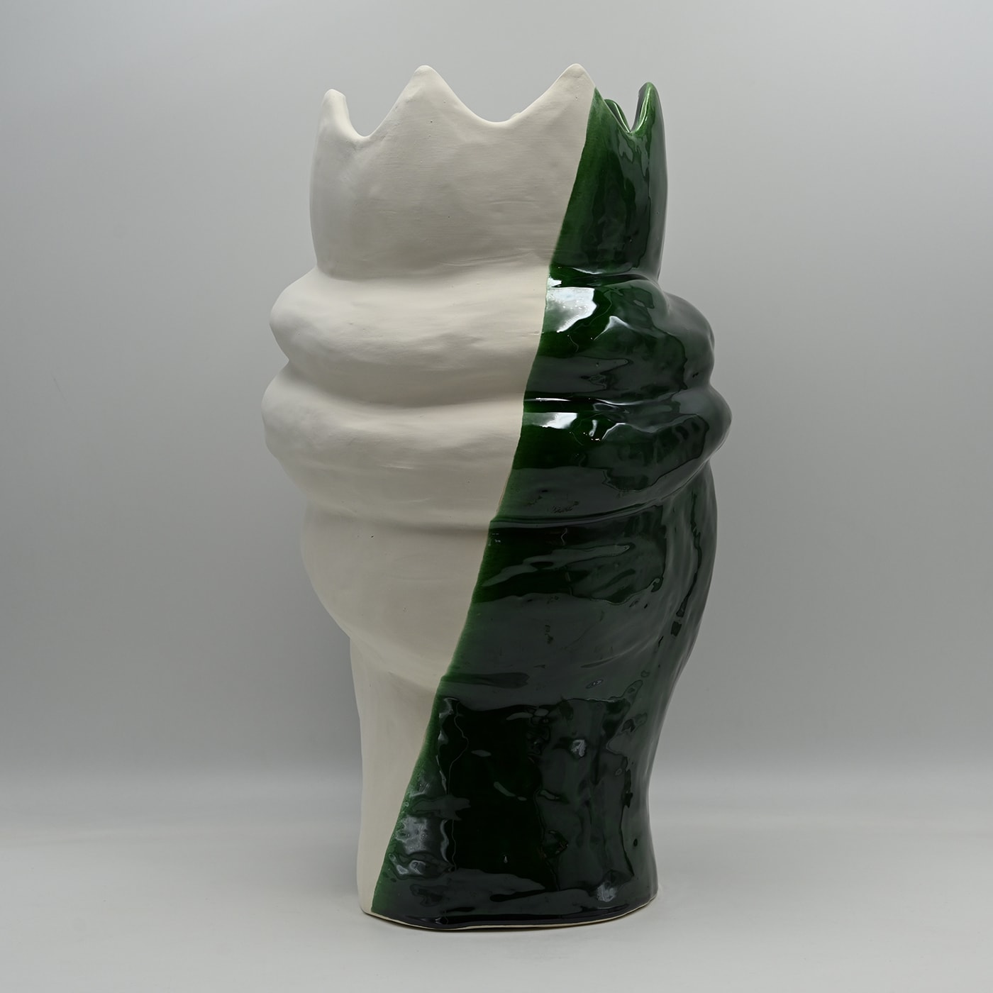 Sculpture Moorkop vert et blanc