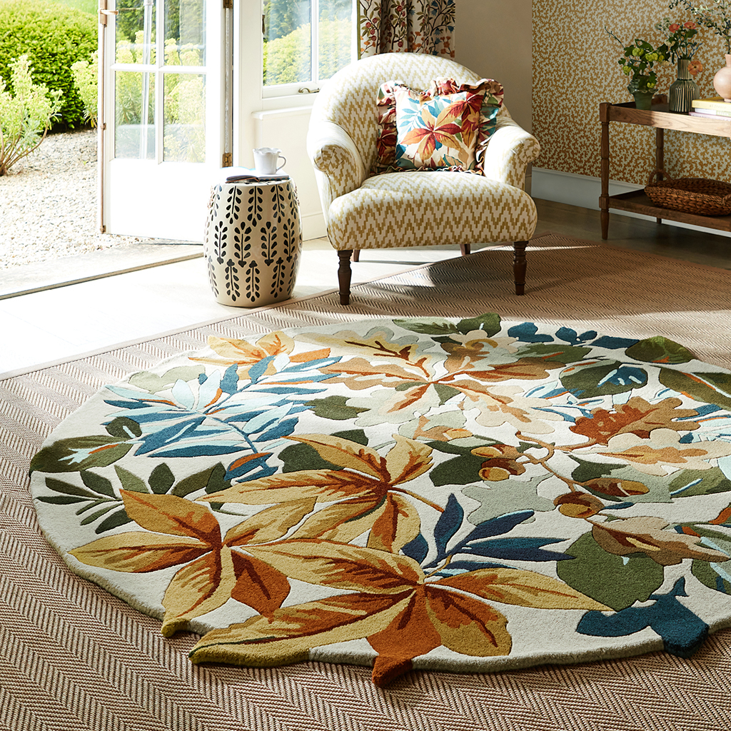 Robin's Wood roestbruin rond vloerkleed | Maat: Ø 150 cm