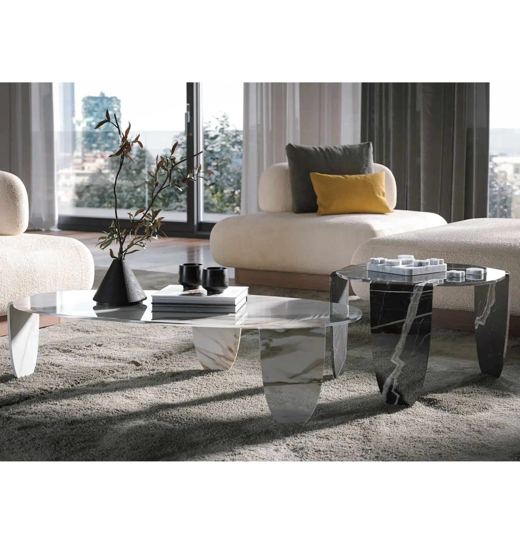 Table basse artistique Arturo en verre