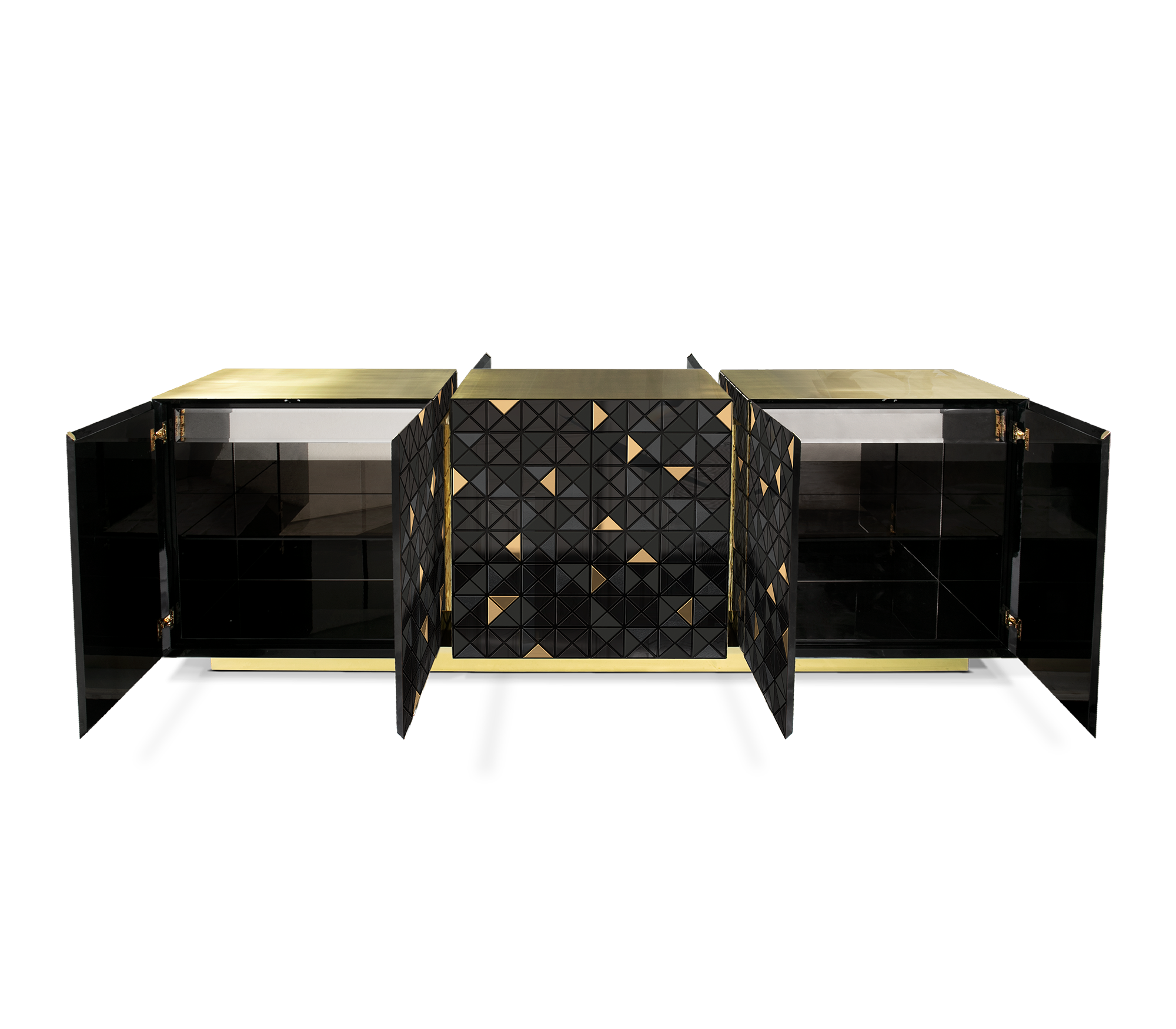 Mosaic goud en zwart dressoir