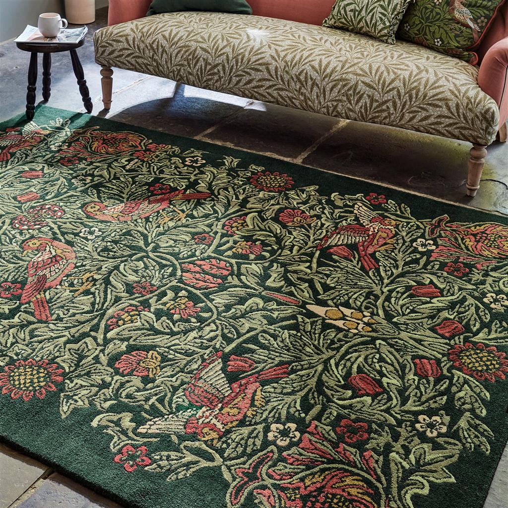 Tapis en laine Bird Tump vert | Taille: 140 × 200 cm
