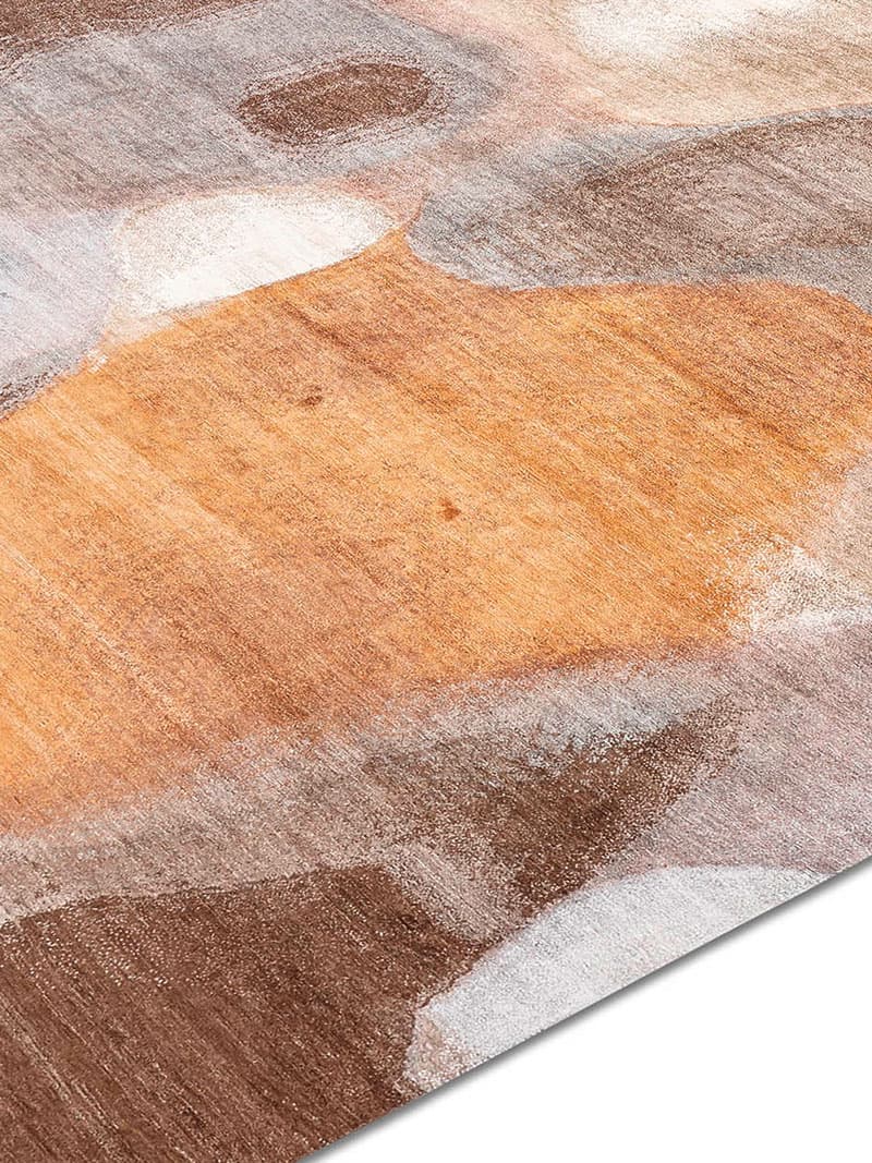 Copper oranje luxe vloerkleed | Maat: 365 × 457 cm