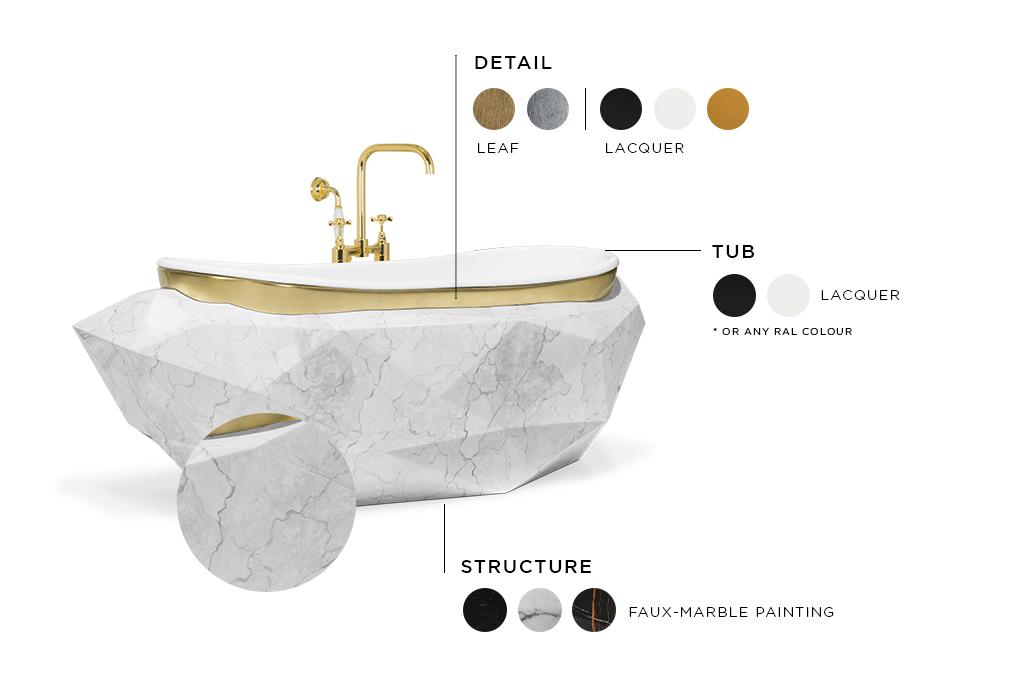 Baignoire Gemstone en marbre composite