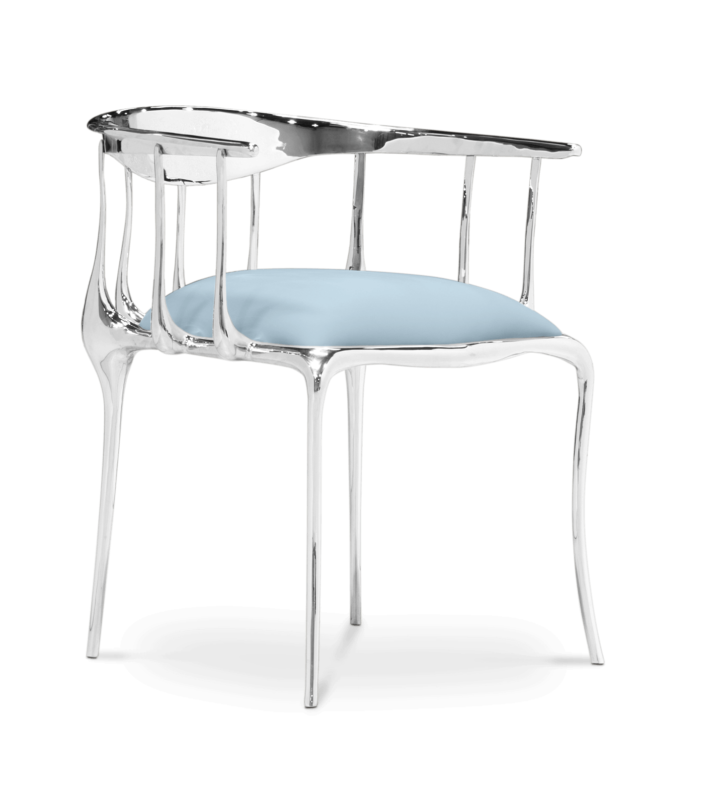Chaise de luxe argentée