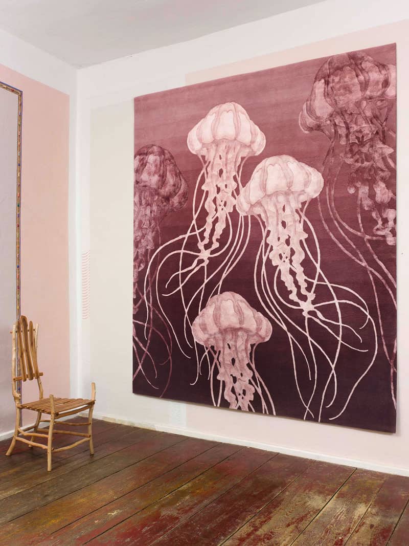 Jellyfish handgeknoopt vloerkleed