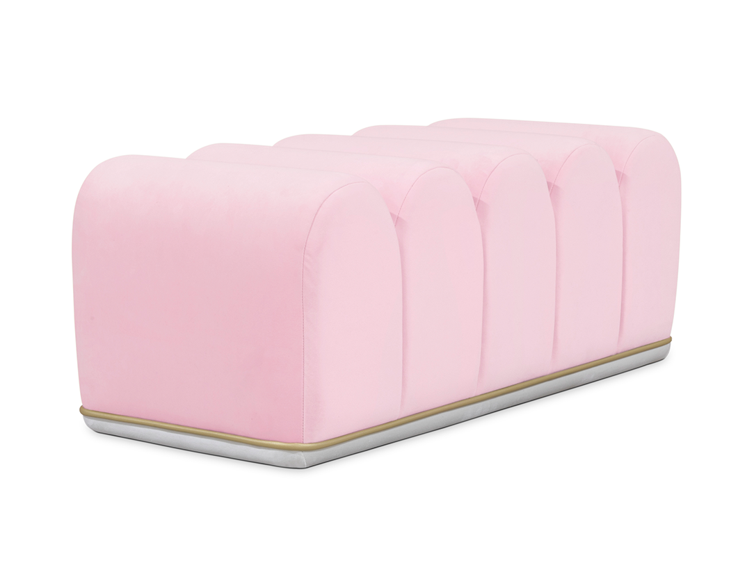 Zoete wervel roze bankje