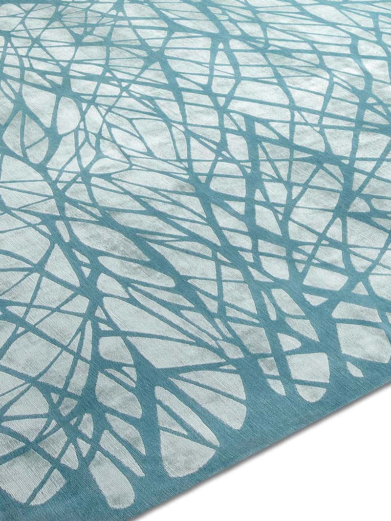 Tapis noué à la main Dresden turquoise clair | Taille: 365 × 457 cm
