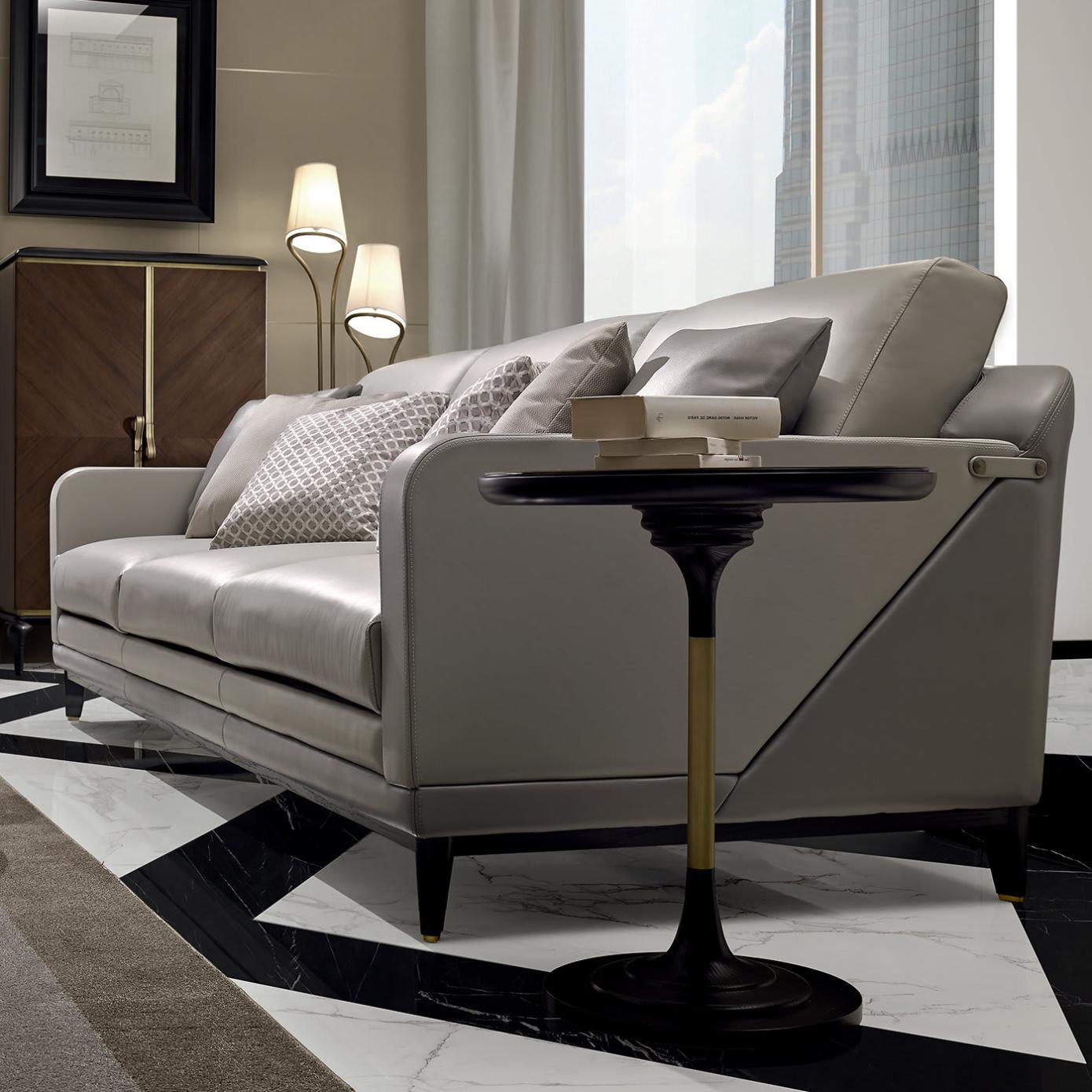 Bijzettafel met messing blad | Afmetingen: Ø 50 × H 60 cm