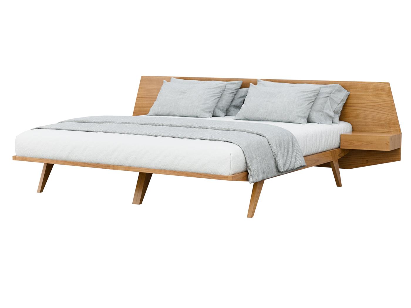 Kersenhout bed met nachtkastjes