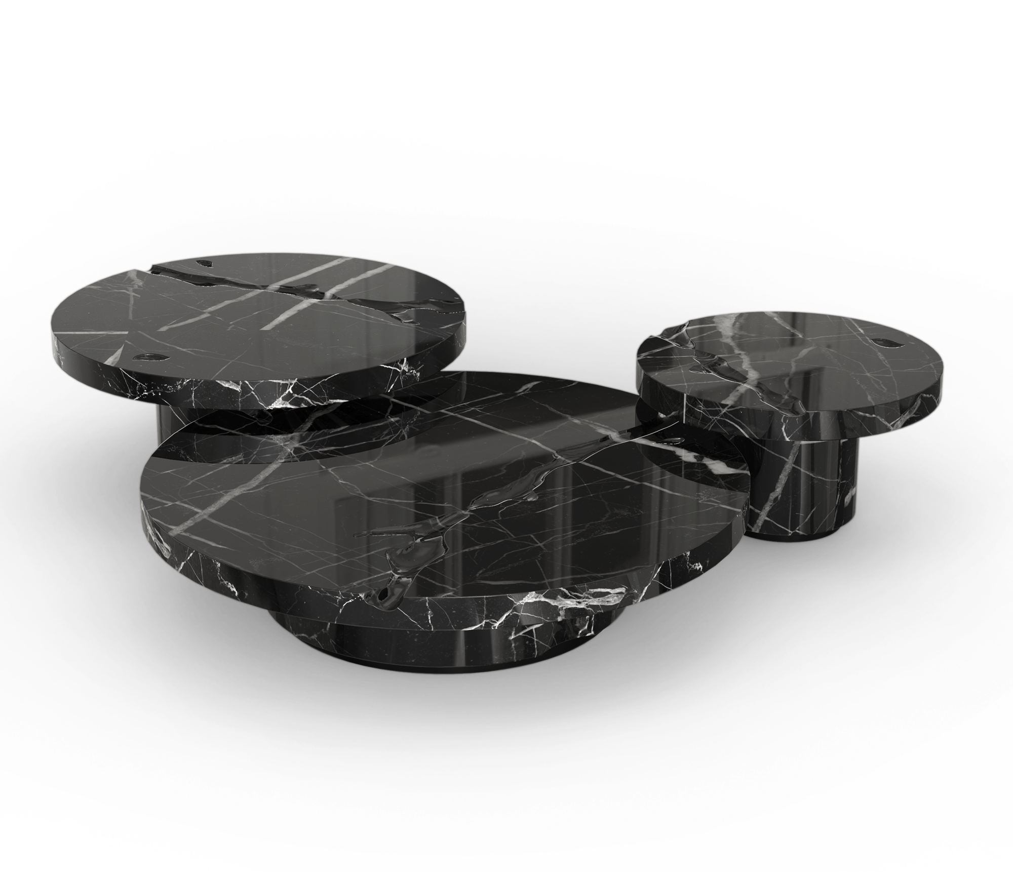 Dominion Nero Marquina 3-delige centertafelset