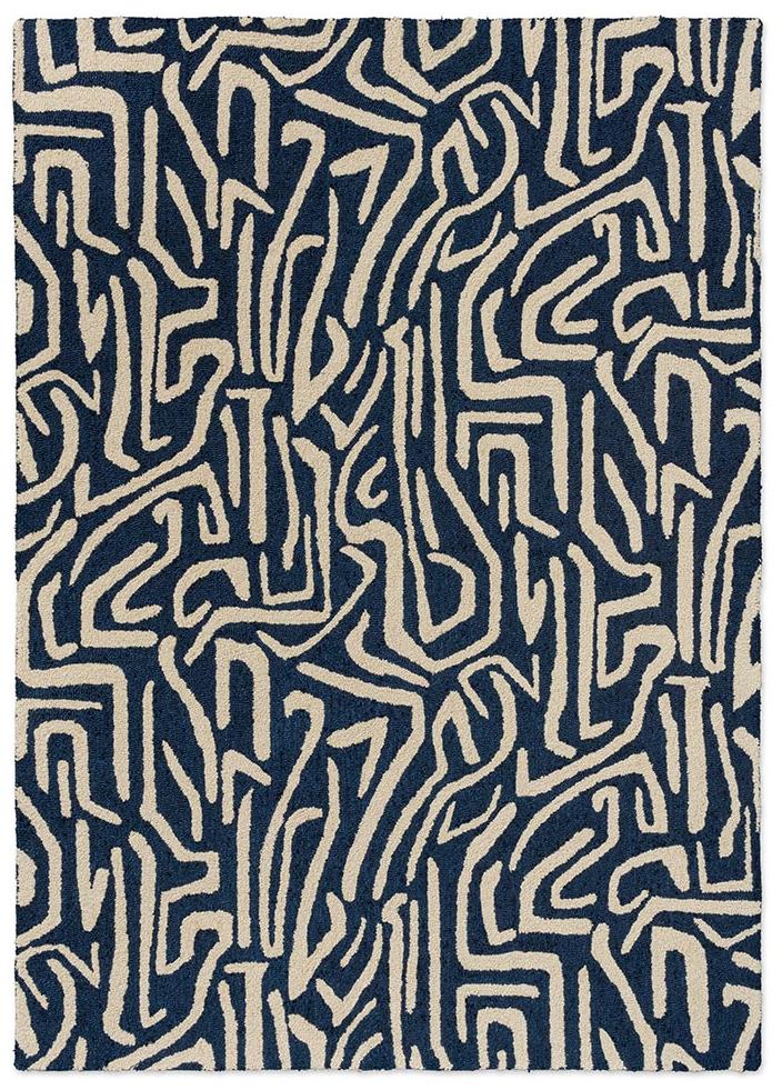 Melodic blauw outdoor tapijt | Maat: 250 × 350 cm