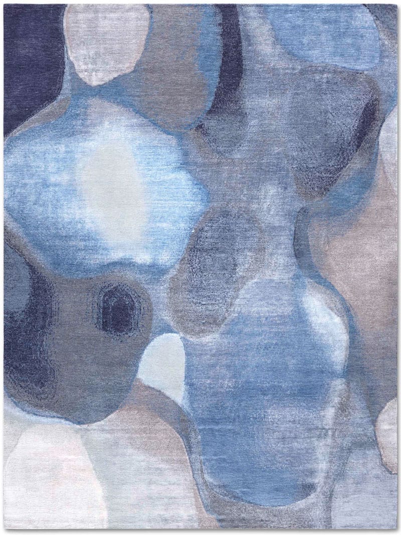 Tapis de luxe fait main Blue / Grey | Taille: 250 × 300 cm
