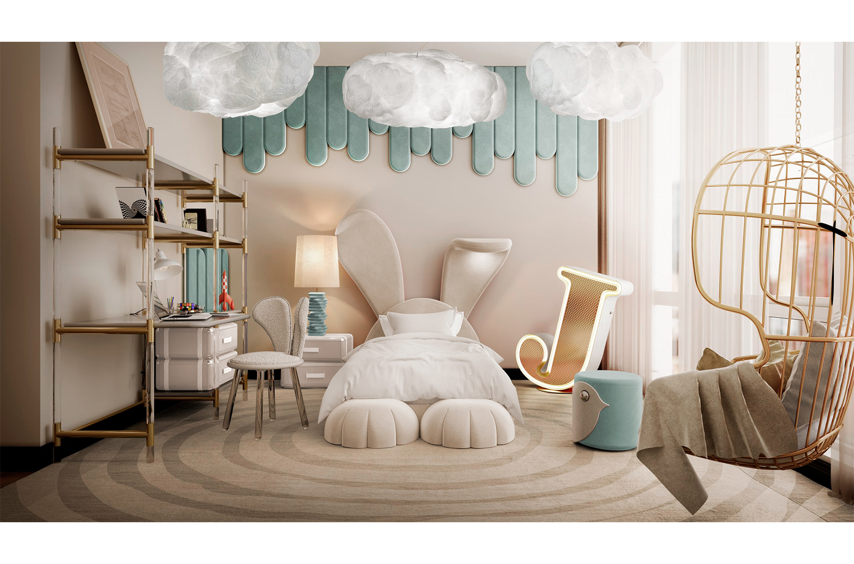 Lettre J lumineuse Joyful