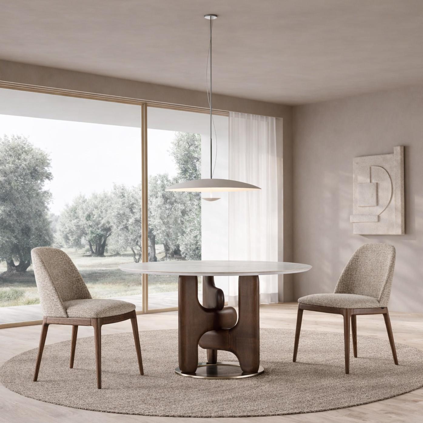 Table de salle à manger ronde avec plateau en marbre Clifford