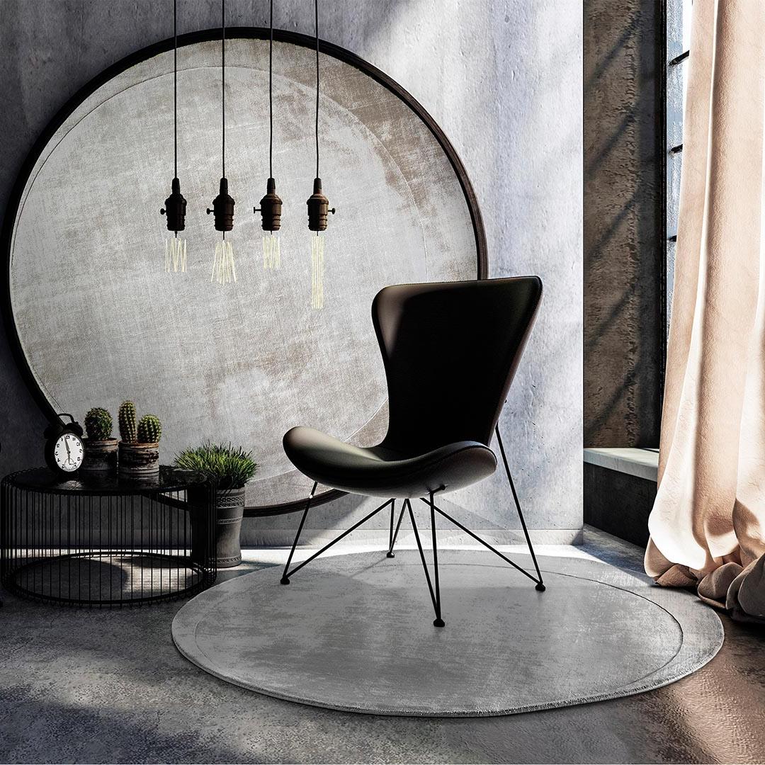 Luna zand rond vloerkleed