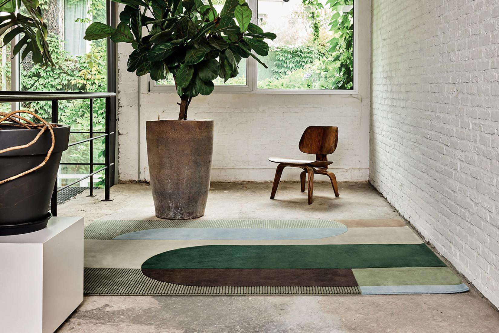 Ombres smaragd vloerkleed | Maat: 250 × 350 cm