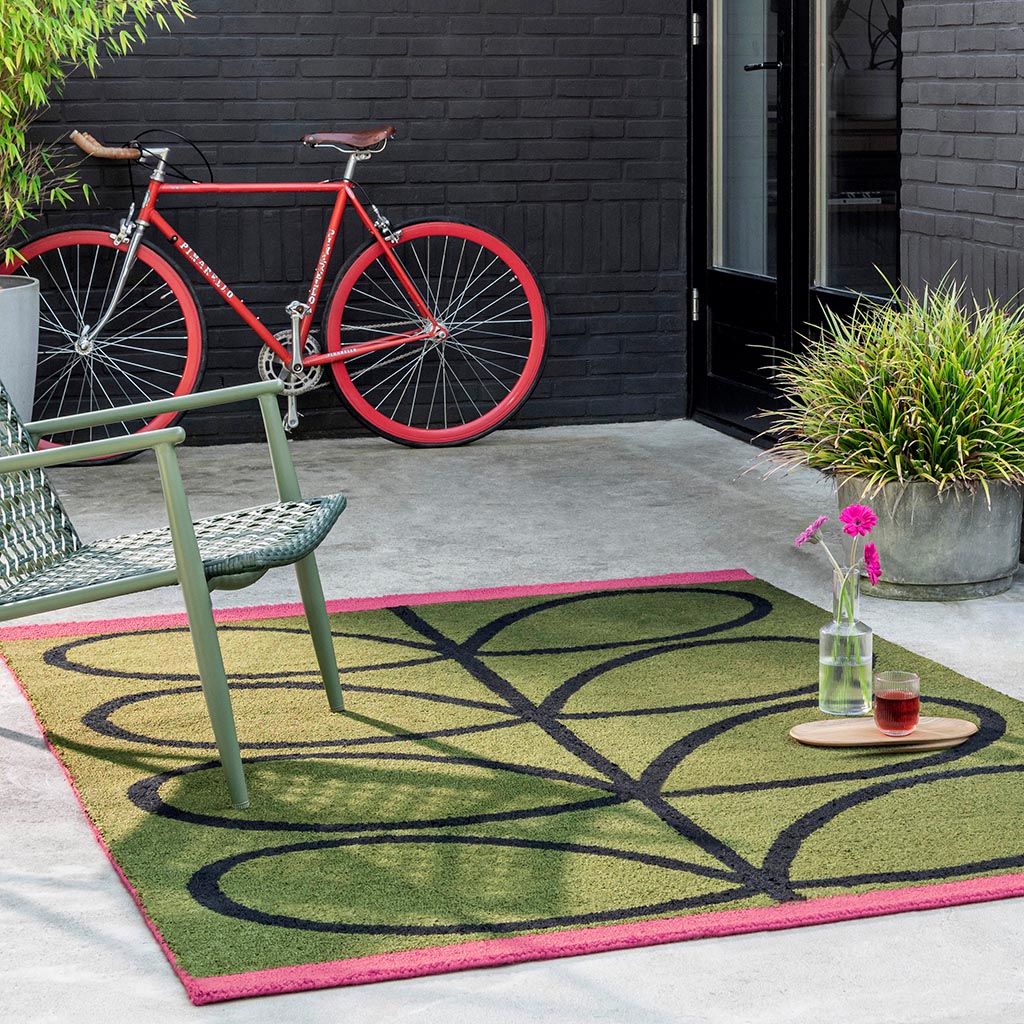 Tapis d’extérieur Linear Stem olive | Taille: 200 × 280 cm