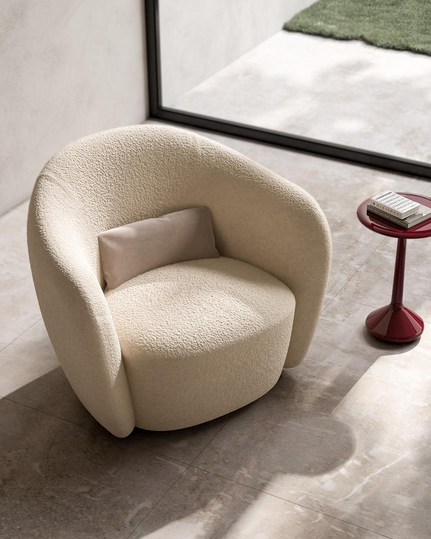 Fauteuil incurvé Isabel | Revêtement: Leather type A