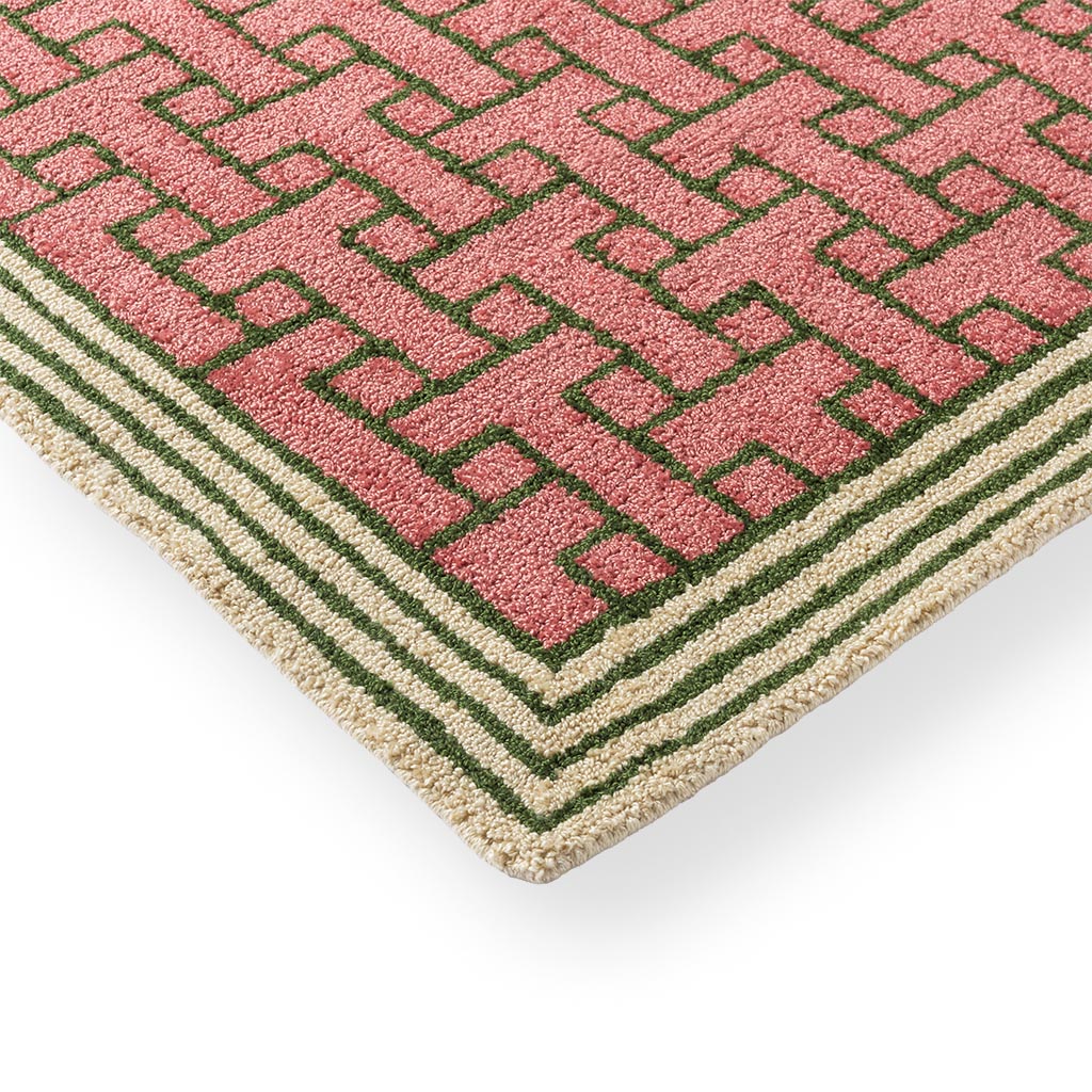 Monogram roze outdoor vloerkleed | Maat: 250 × 350 cm