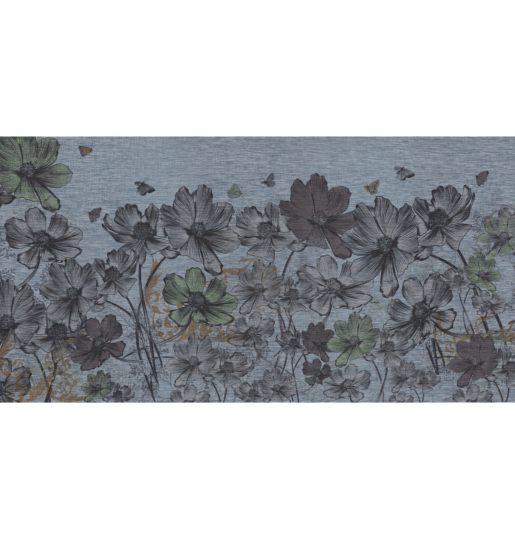 Jeans Flowers behang