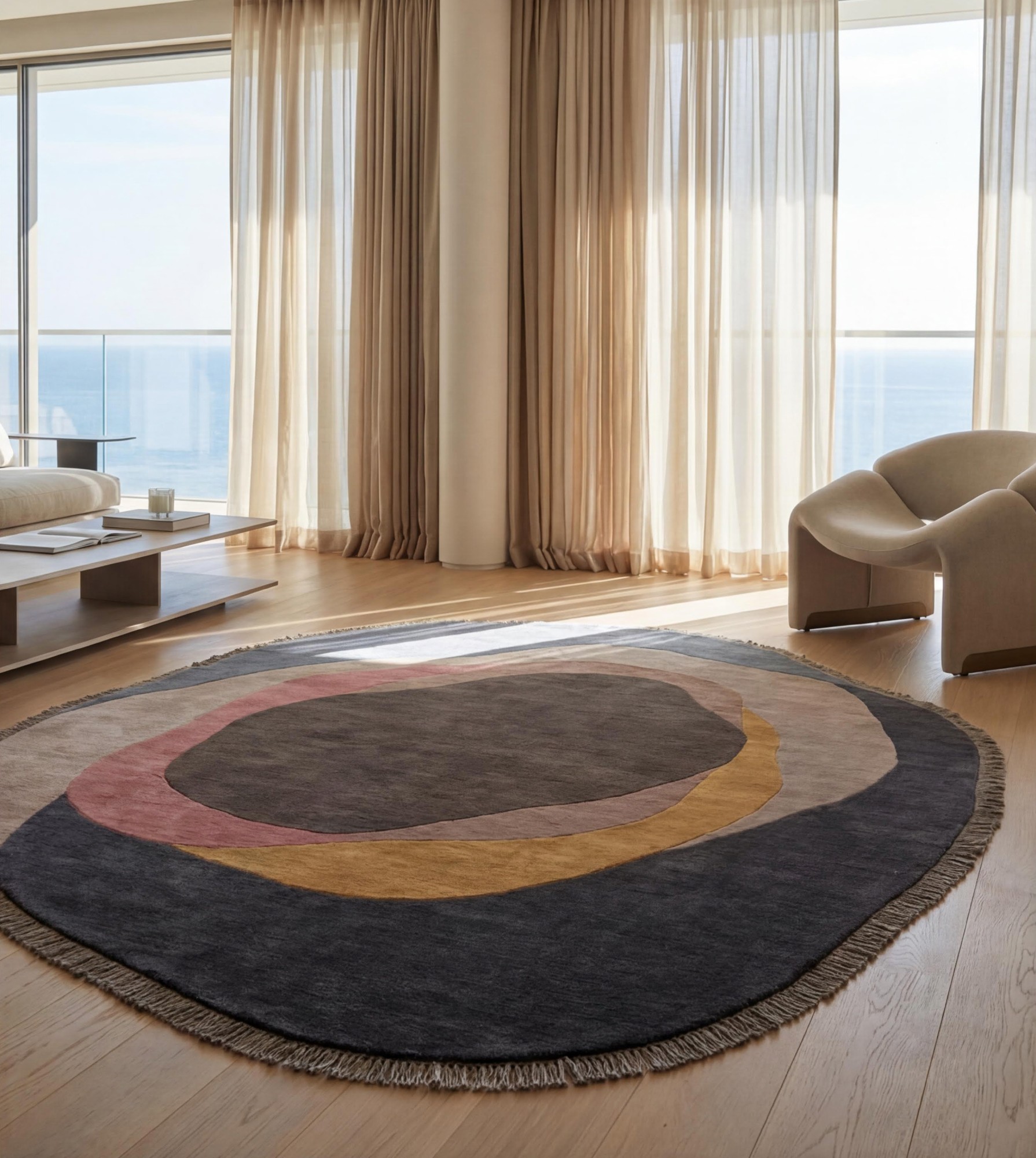 Organic Orbit Midnight vloerkleed