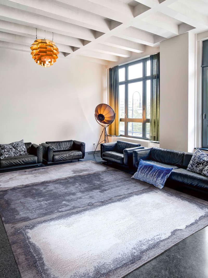 Tapis de luxe fait main Argent anthracite