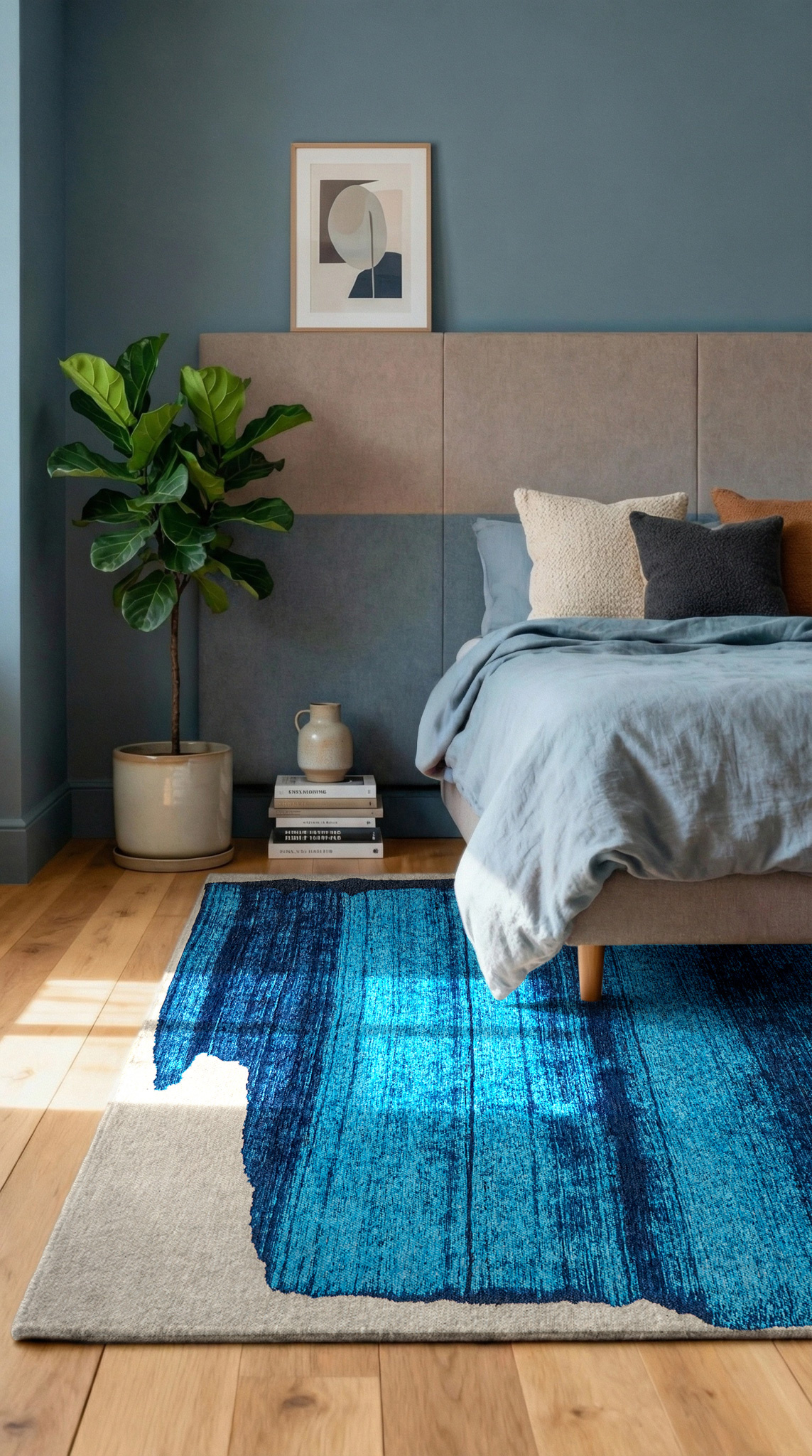 Brush Diva Blue vloerkleed | Maat: 140 × 200 cm