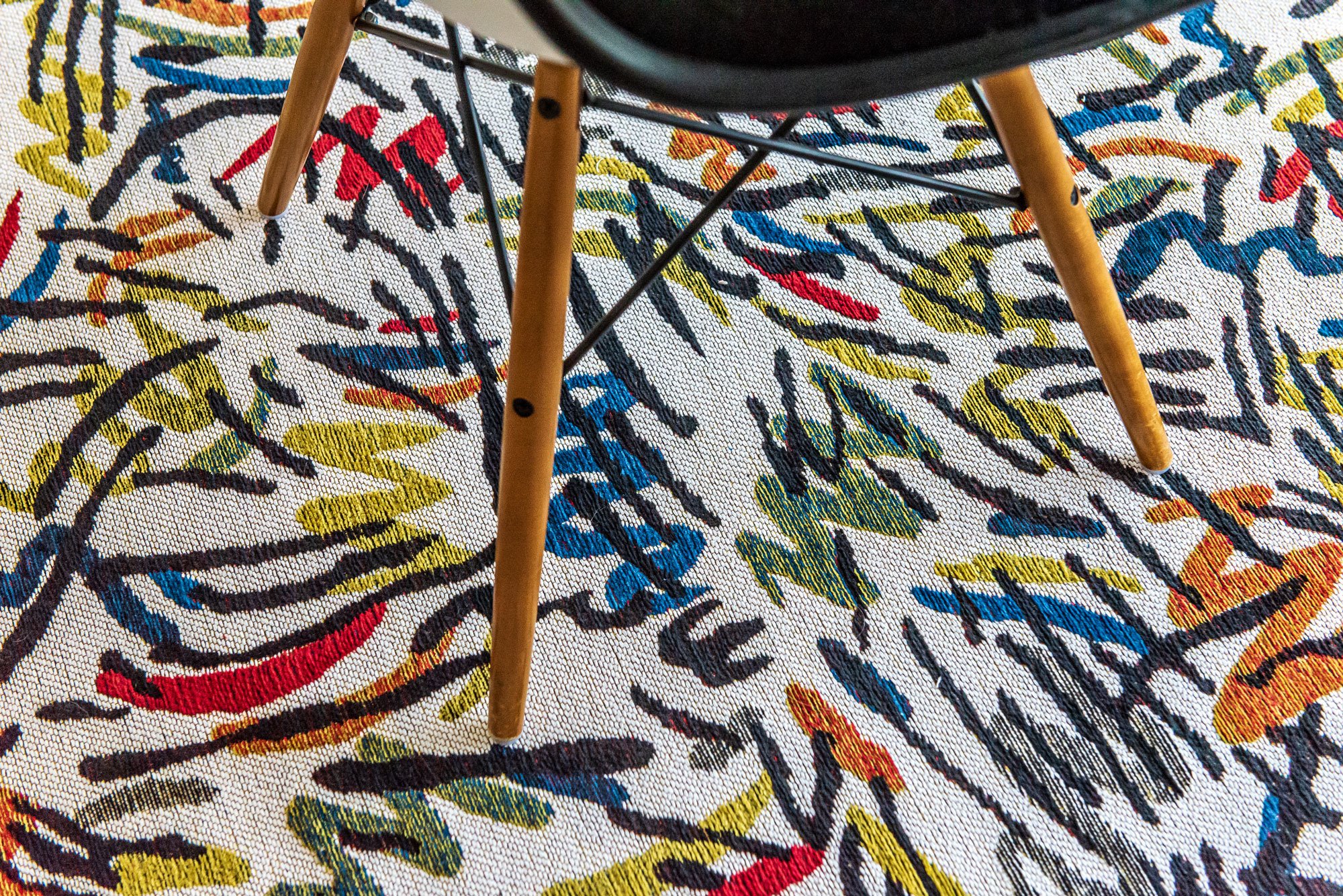 Camel Blue rond vloerkleed