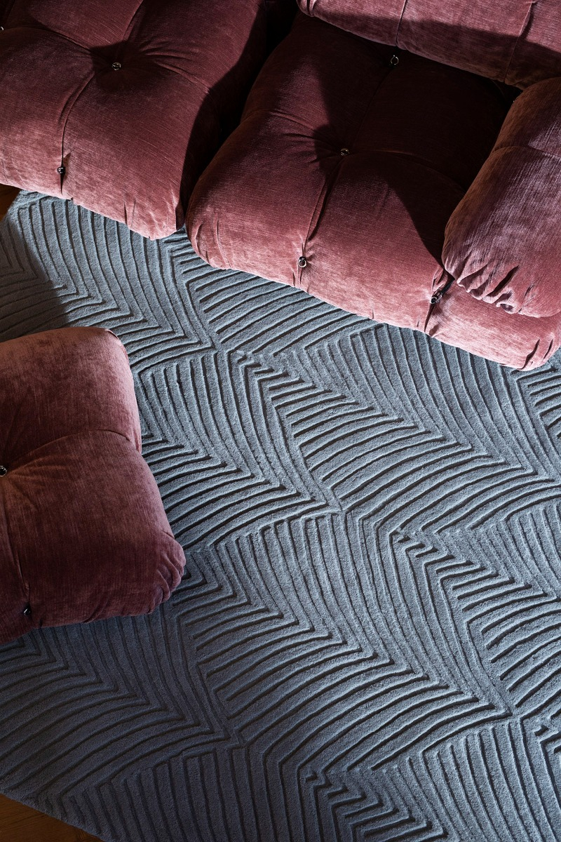 Tapis Folia gris froid