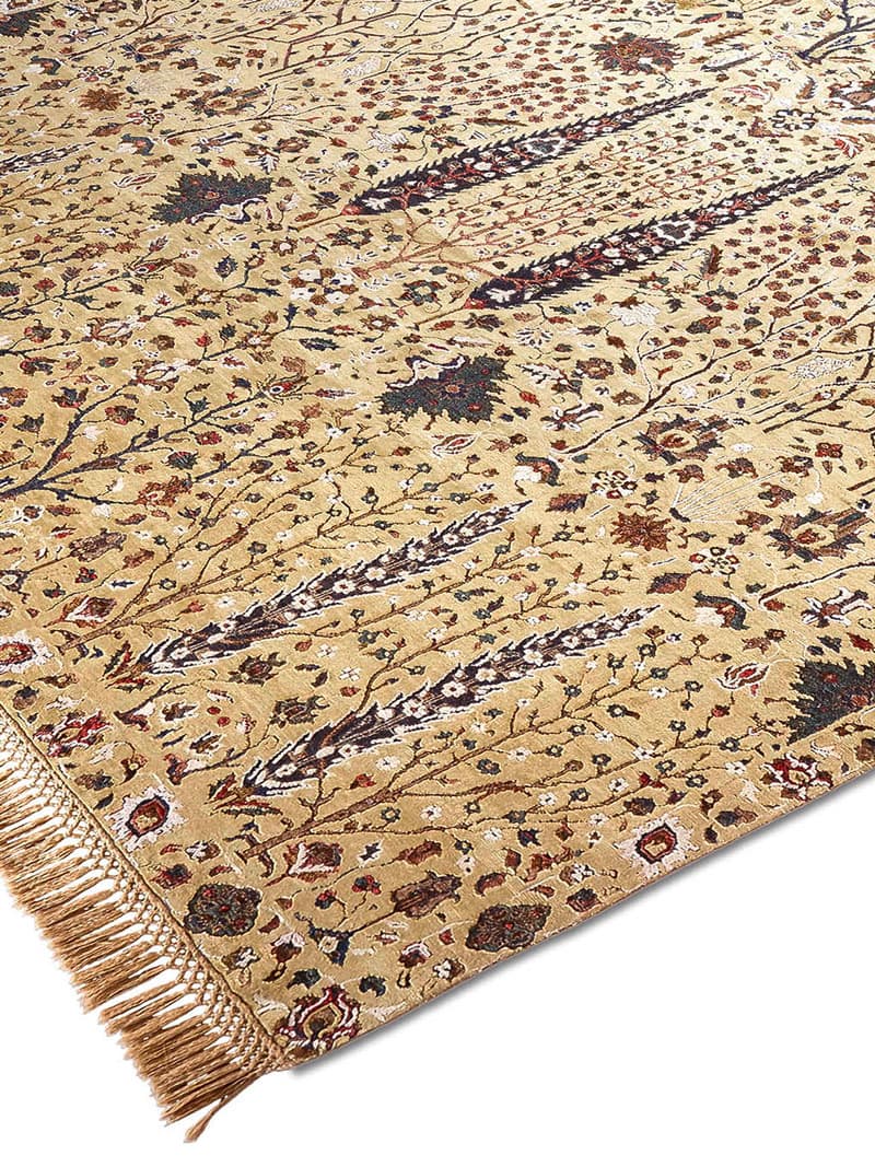 Pine Garden Gold luxe vloerkleed | Maat: 305 × 427 cm