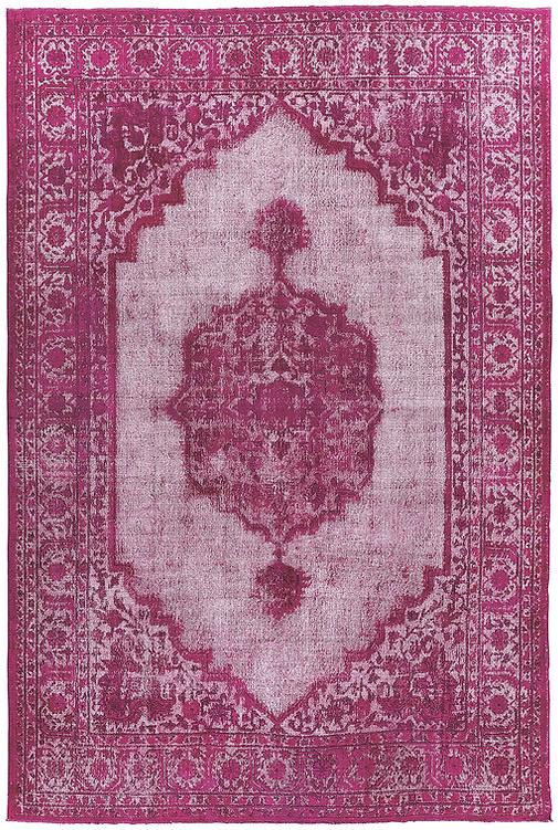 Fuchsia vintage vloerkleed