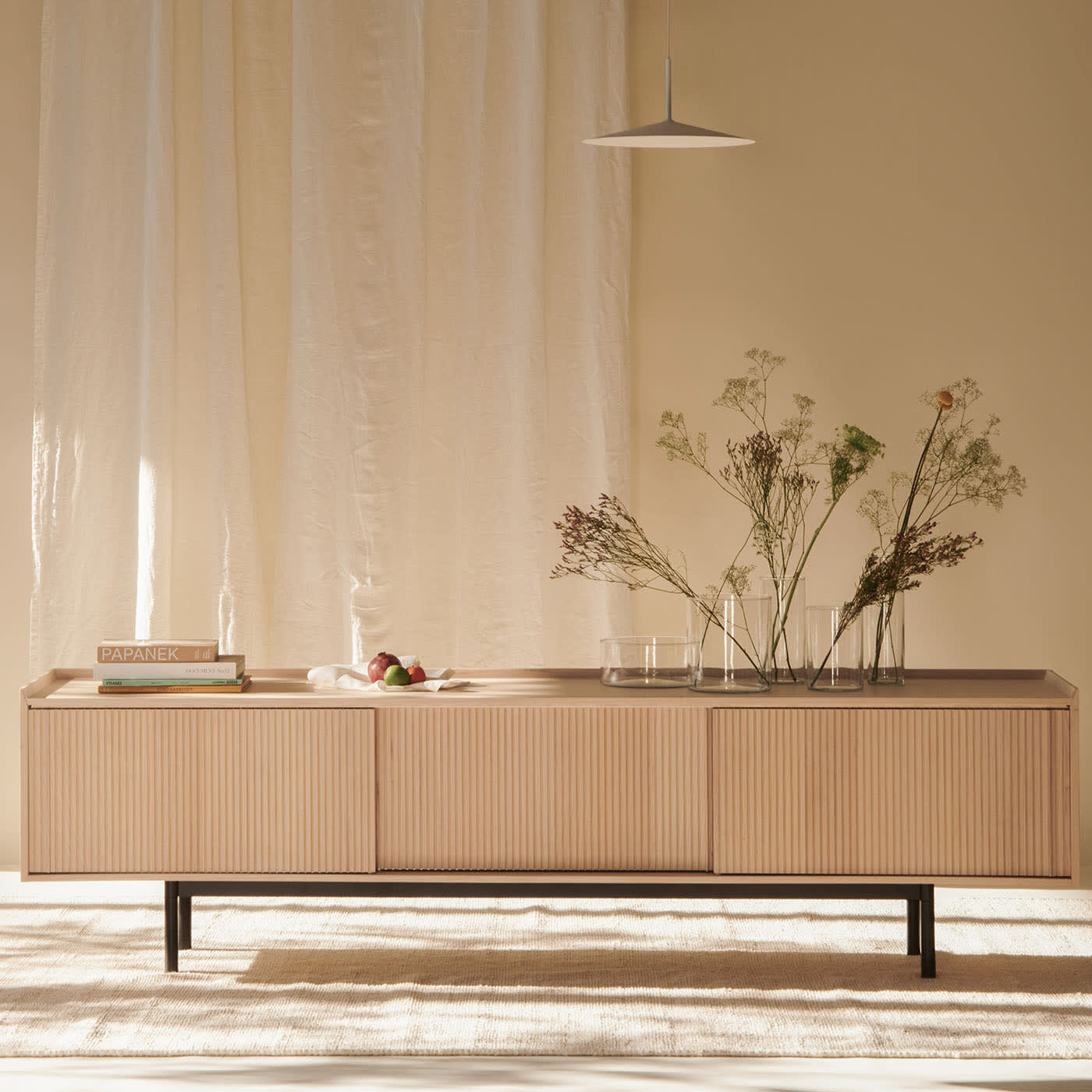 Buffet Sipario naturel 3 portes | Dimensions: Height 78 cm