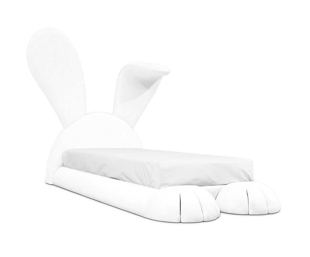 Knuffelig konijn hol bed