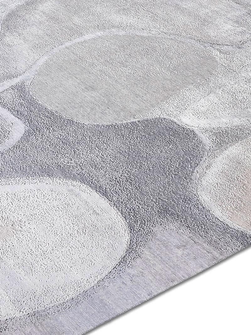 Zilver handgemaakt luxe vloerkleed | Maat: 274 × 365 cm