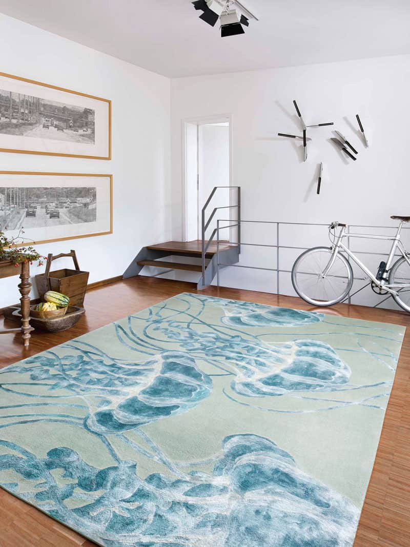 Tapis noué à la main Jellyfish