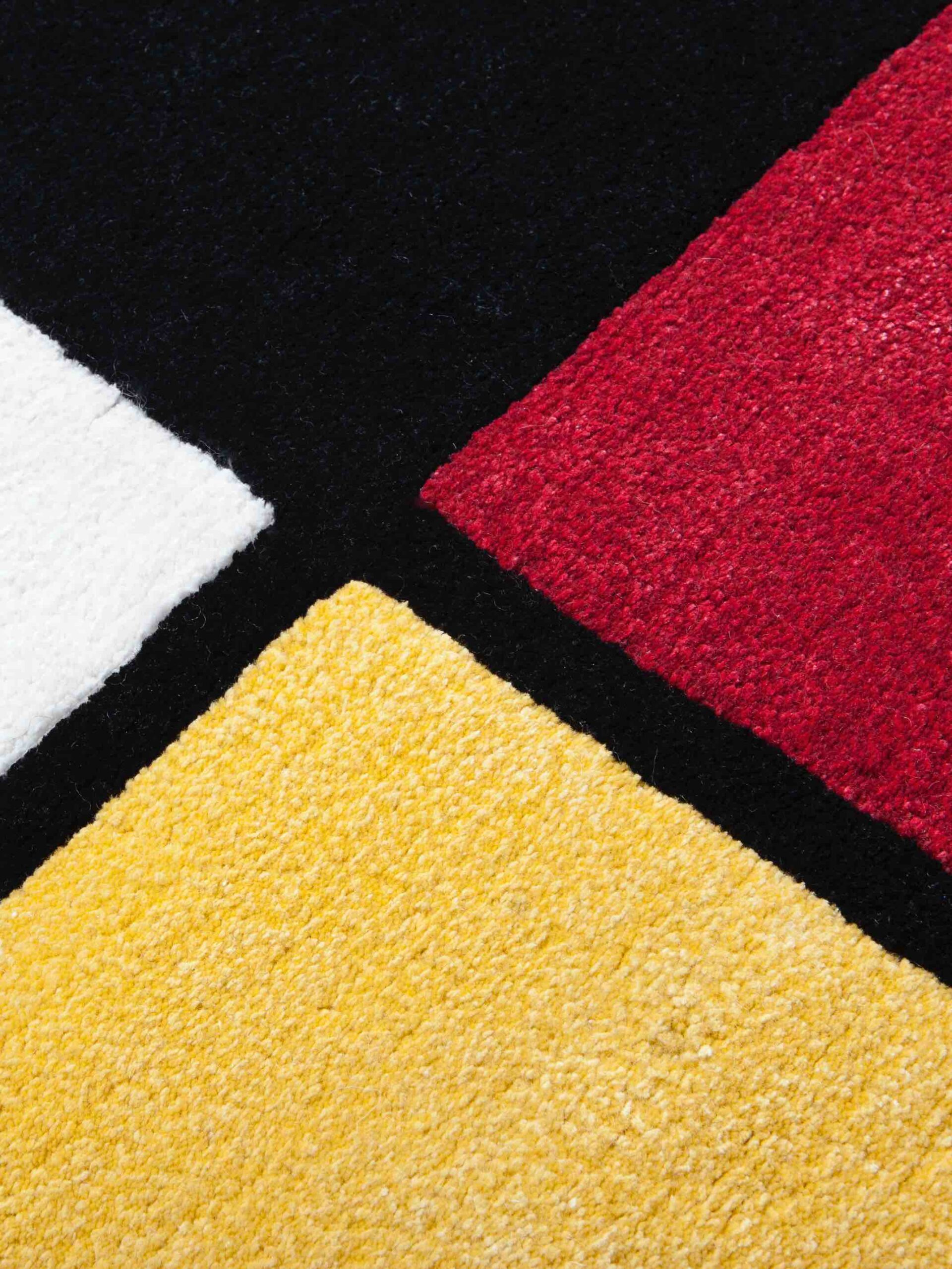 Mondrian loper handgeweven vloerkleed