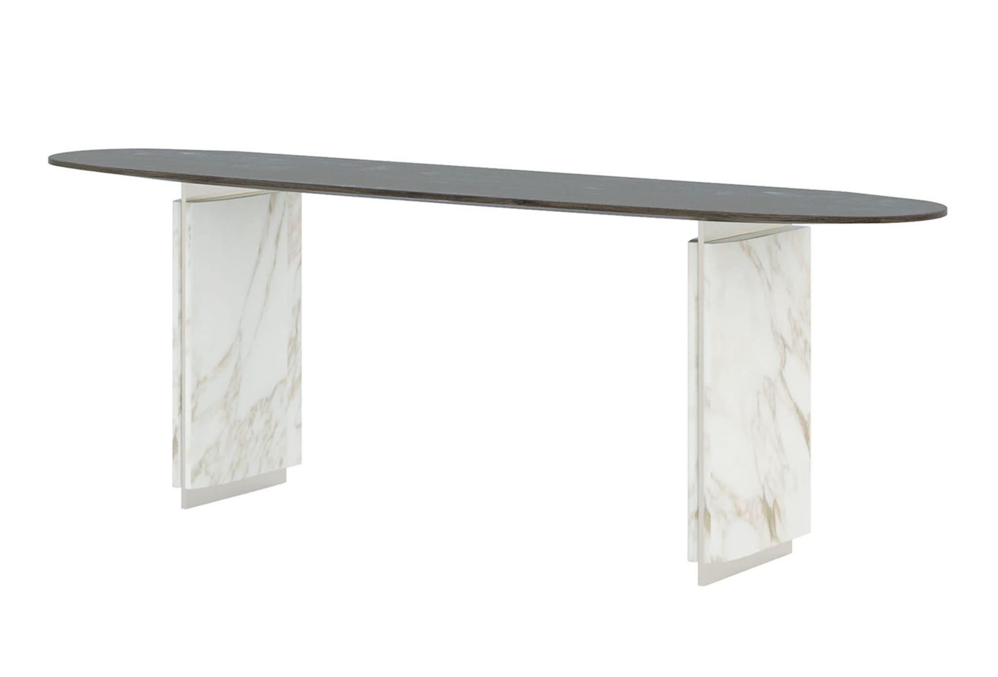 Maxima strakke Italiaanse console | Structuur: Marmer B | Tafelblad: Mat fineer