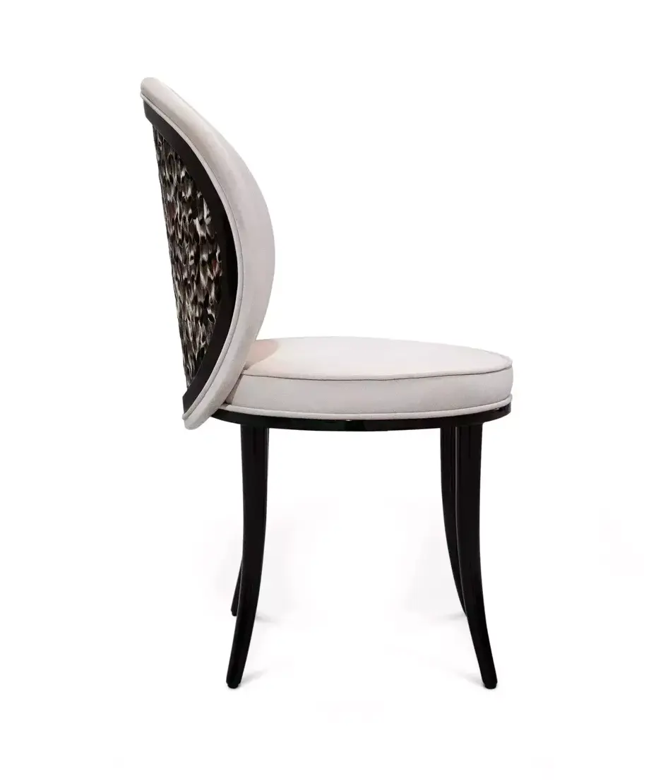 Chaise de salle à manger Mistral Folie à dossier plumes