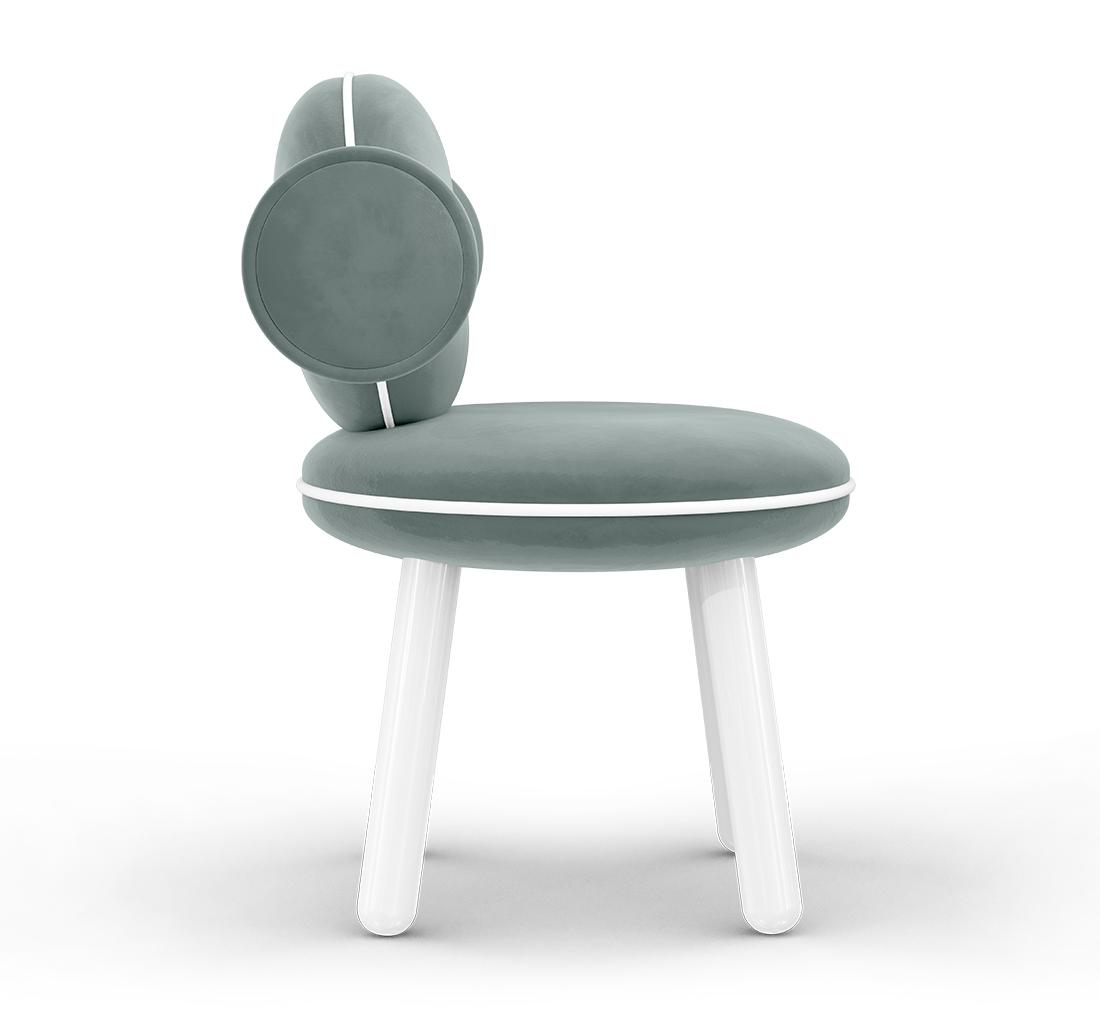 Petit pouf-chaise Lolly bleu