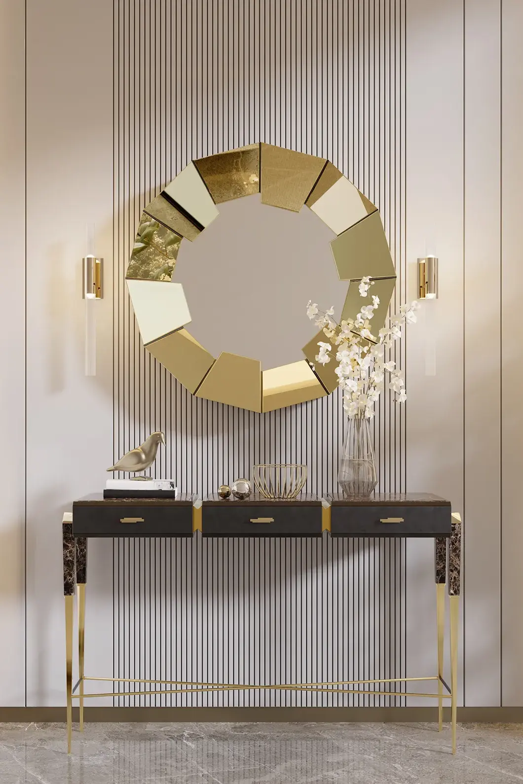 Miroir mural Radiance or - 1