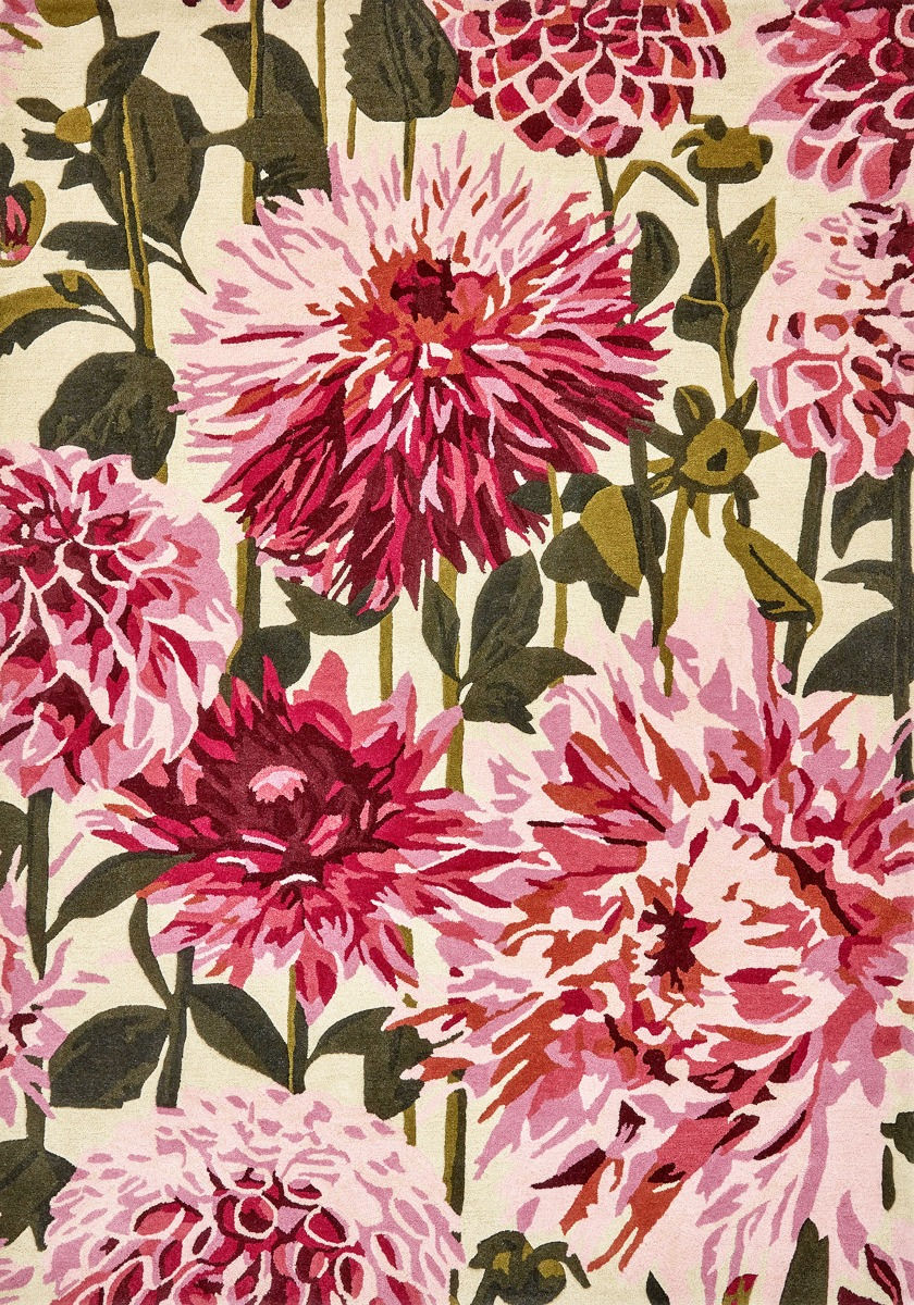 Tapis Dahlia fuchsia/palmier | Taille: 170 × 240 cm