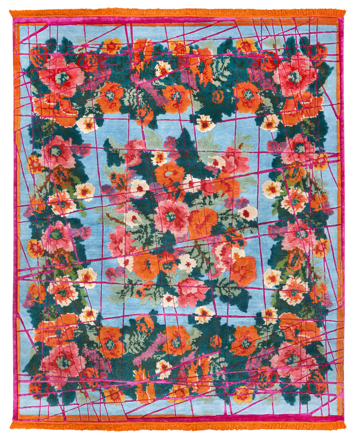 Tapis Scarlenka Wrapped bleu bébé rose