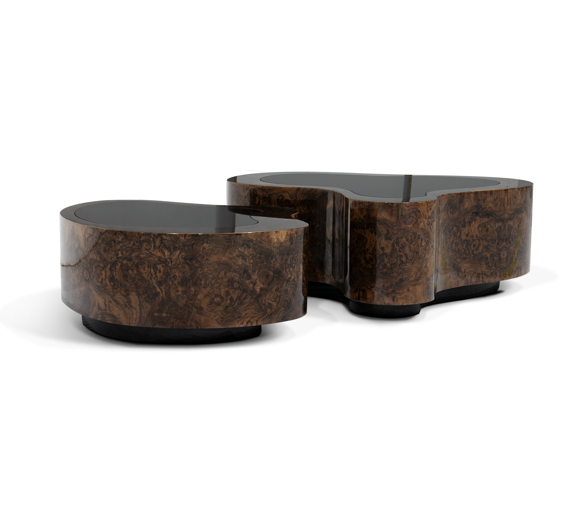 Ensemble de tables basses Crest en noyer