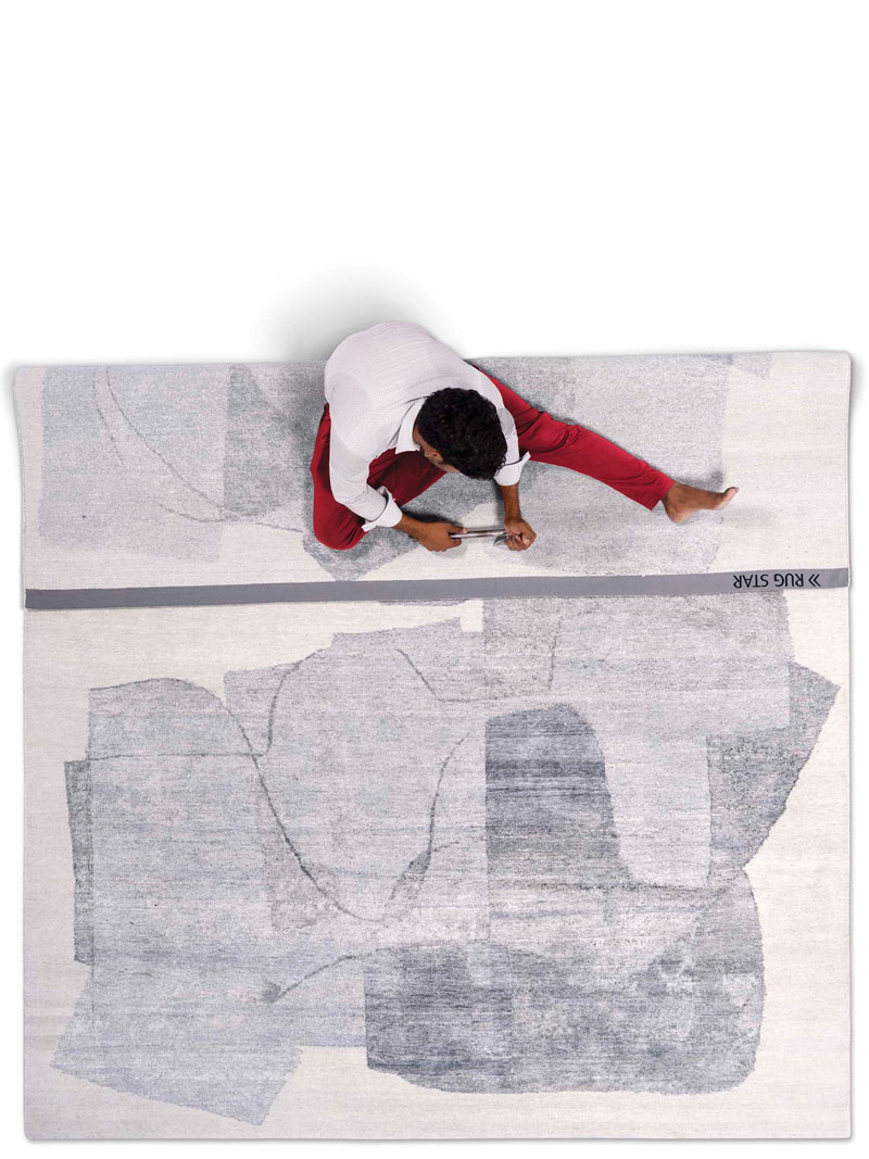 Tapis de luxe noué à la main Snow Silver