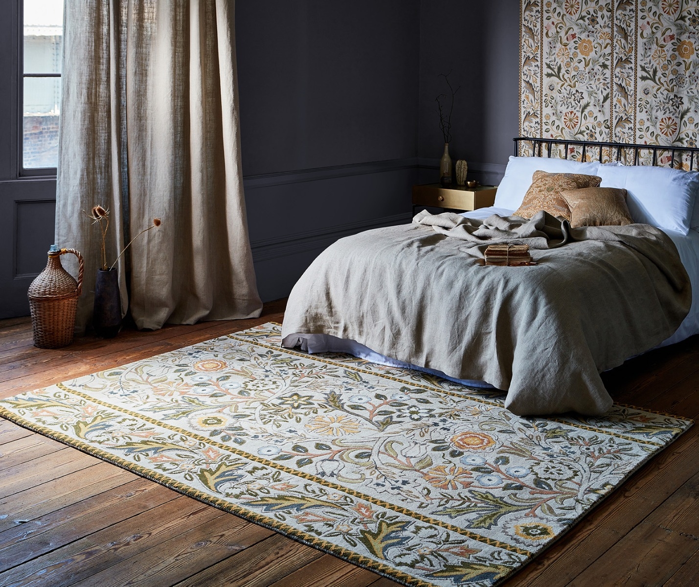 Tapis Wilhelmina lin/moutarde