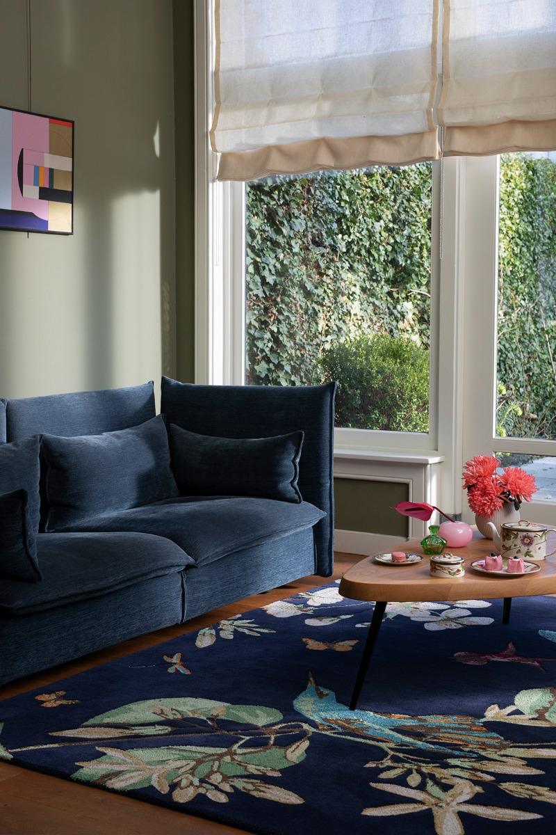 Hummingbird marineblauw tapijt | Maat: 120 × 180 cm