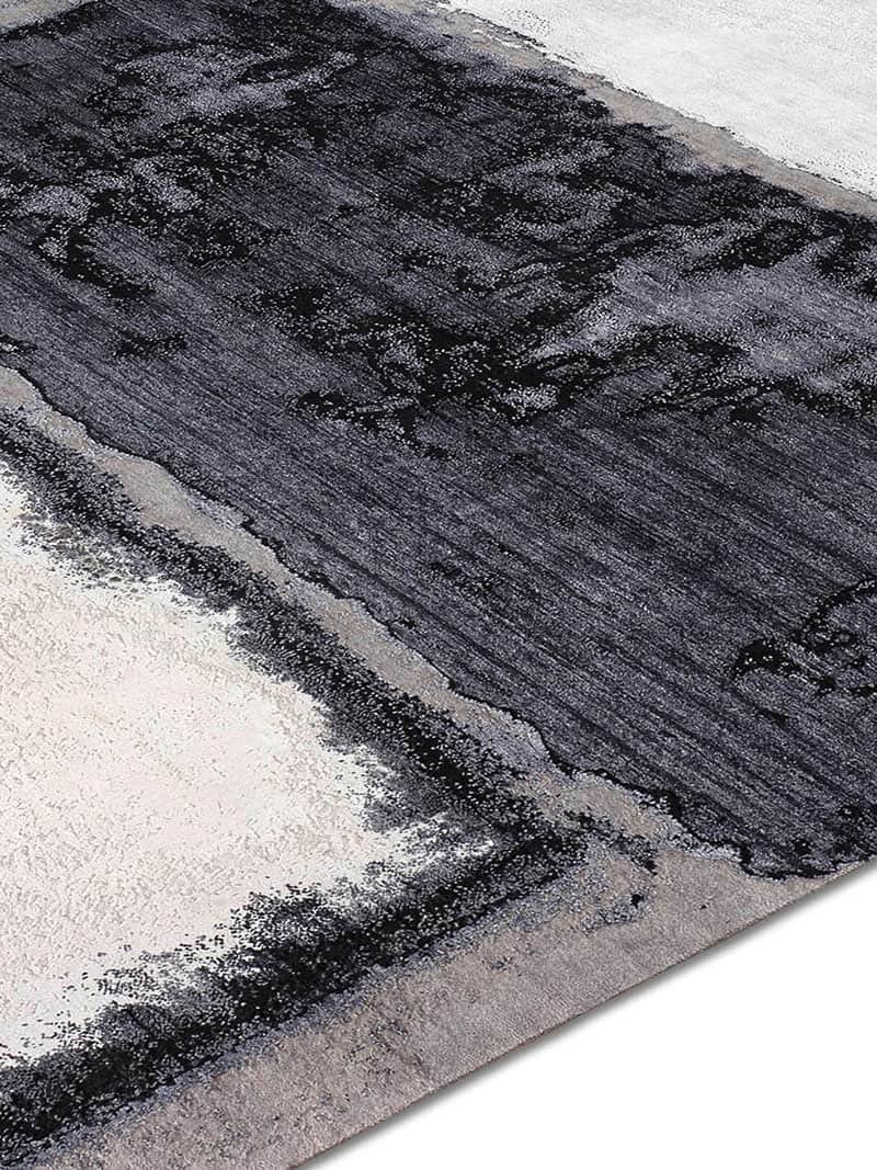 Tapis de luxe fait main Argent noir