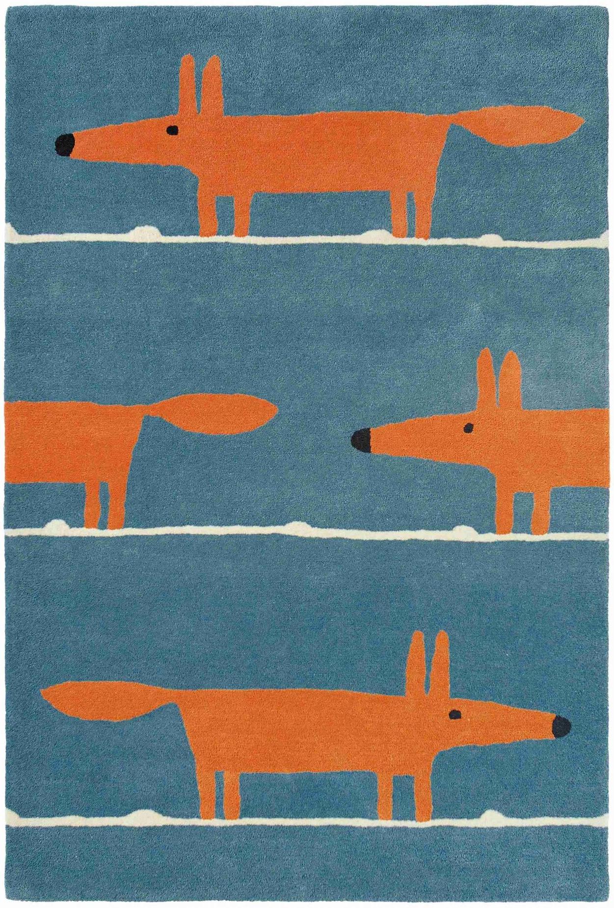 Mr Fox denim tapijt | Maat: 90 × 150 cm
