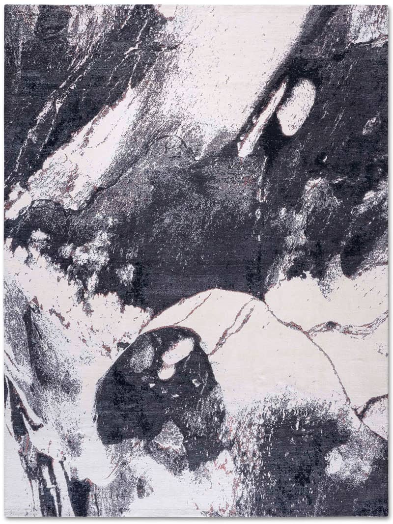 Tapis noué à la main Black & White | Taille: 140 × 210 cm